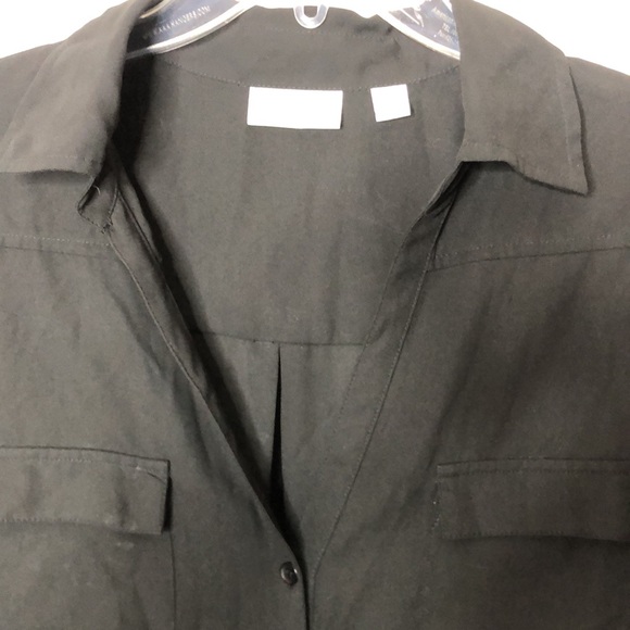 New York & Company Women's Black Collared Long Sleeve Top XL XLARGE PLUS SIZE - Picture 6 of 12
